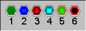 1=Green 2=Blue 3=Red 4=Cyan 5=Star 6=Black